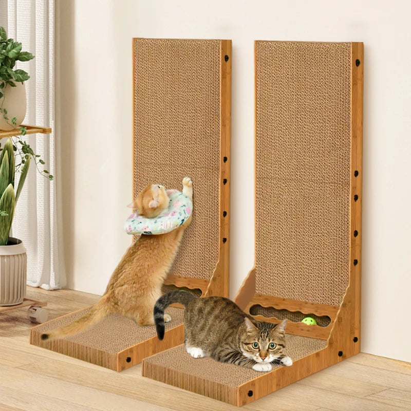 Vertical Cat Scratching Board – Durable Corrugated Cardboard Cat Scratcher