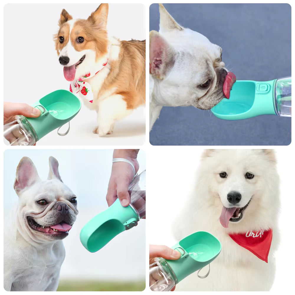 Portable Dog Water Bottle – Leak-Proof Travel Bottle with Built-In Bowl