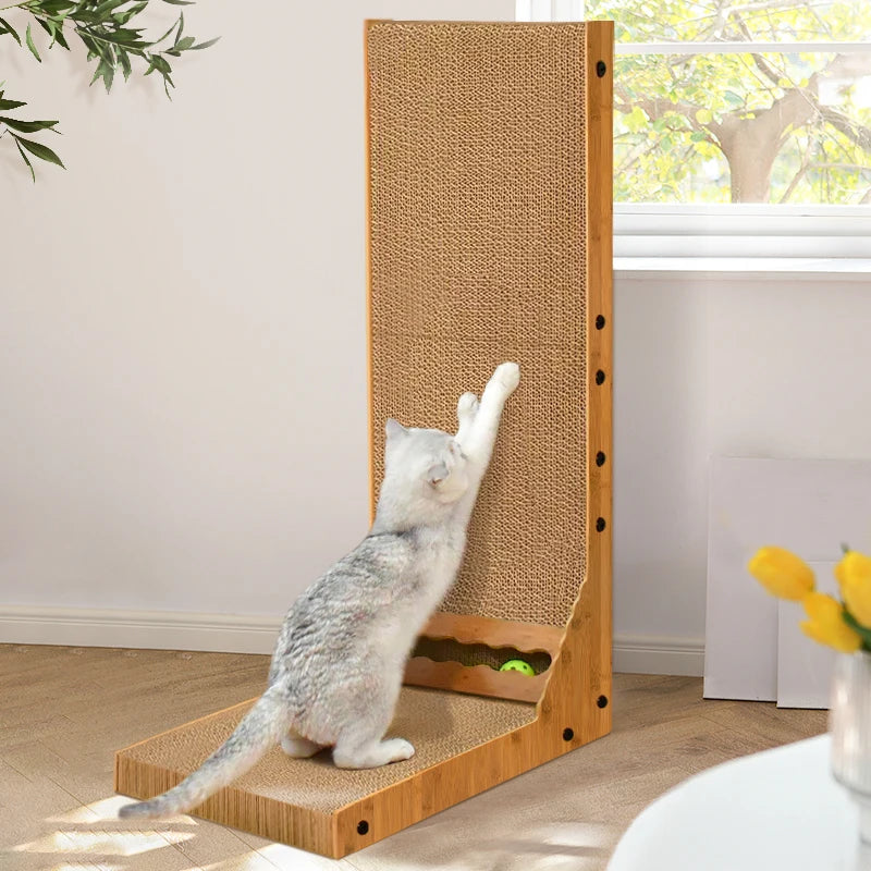 Vertical Cat Scratching Board – Durable Corrugated Cardboard Cat Scratcher