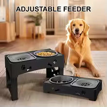 Adjustable Elevated Pet Feeder – 3-in-1 Slow Feeder & Water Bowl for Dogs & Cats