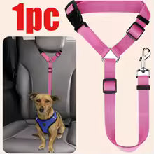 Dog Car Seat Belt – Adjustable Nylon Safety Leash for Backseat Travel