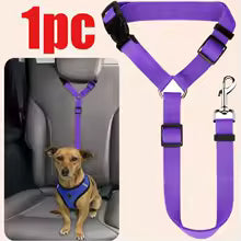 Dog Car Seat Belt – Adjustable Nylon Safety Leash for Backseat Travel