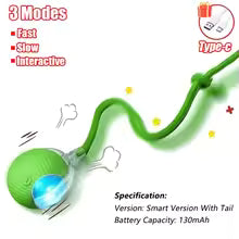 Automatic Interactive Cat Toy Ball – Rechargeable Smart Rolling Toy with Mouse Tail