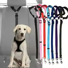 Dog Car Seat Belt – Adjustable Nylon Safety Leash for Backseat Travel