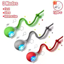 Automatic Interactive Cat Toy Ball – Rechargeable Smart Rolling Toy with Mouse Tail