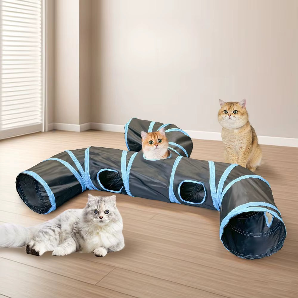 Interactive Cat Tunnel Toy – Collapsible Play Tunnel for Indoor Cats