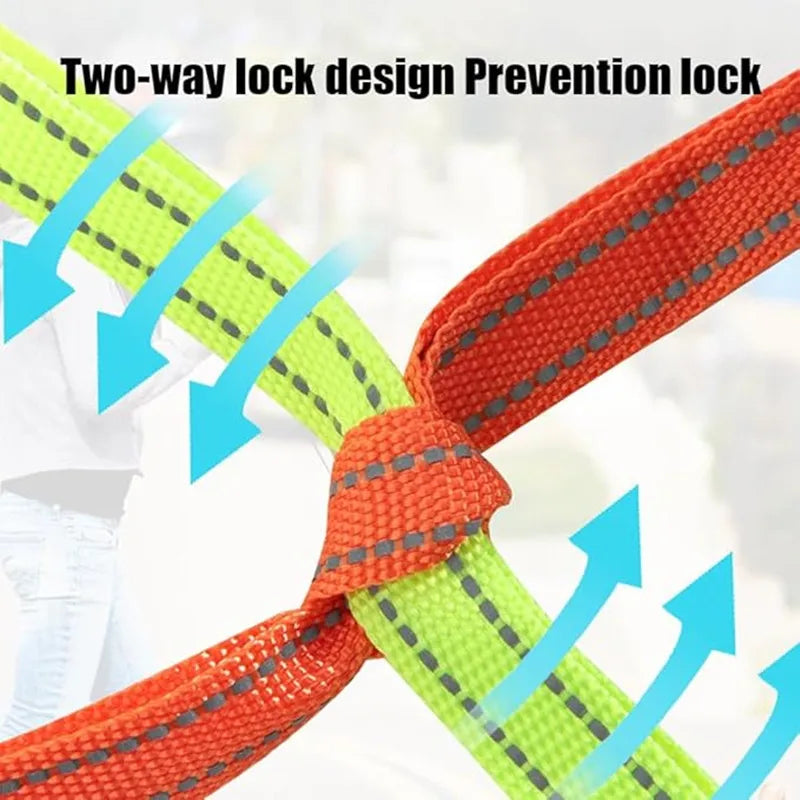 Double Dog Leash with LED Light – Tangle-Free Retractable Leash for Two Dogs